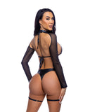 2PC Bikini Set with Attached Garter Straps