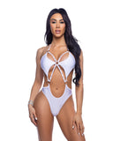 Bedazzled Strappy Romper with Rhinestone Detail