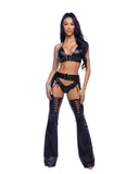 1PC Pleather Chaps with Lace-Up Detail