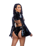 2PC High-Waisted Vinyl Short Set