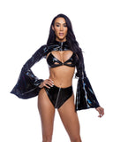 2PC High-Waisted Vinyl Short Set