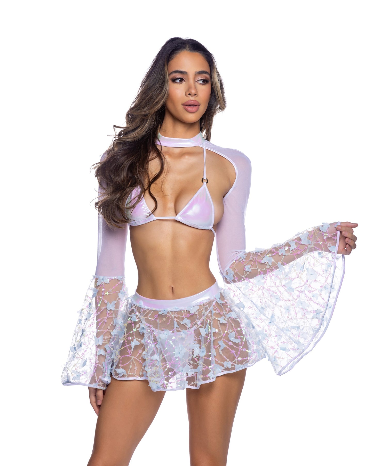 Butterfly & Sequin Mini Skirt
