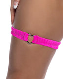 Spandex Garter with Heart Shaped Hardware