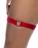 Spandex Garter with Heart Shaped Hardware