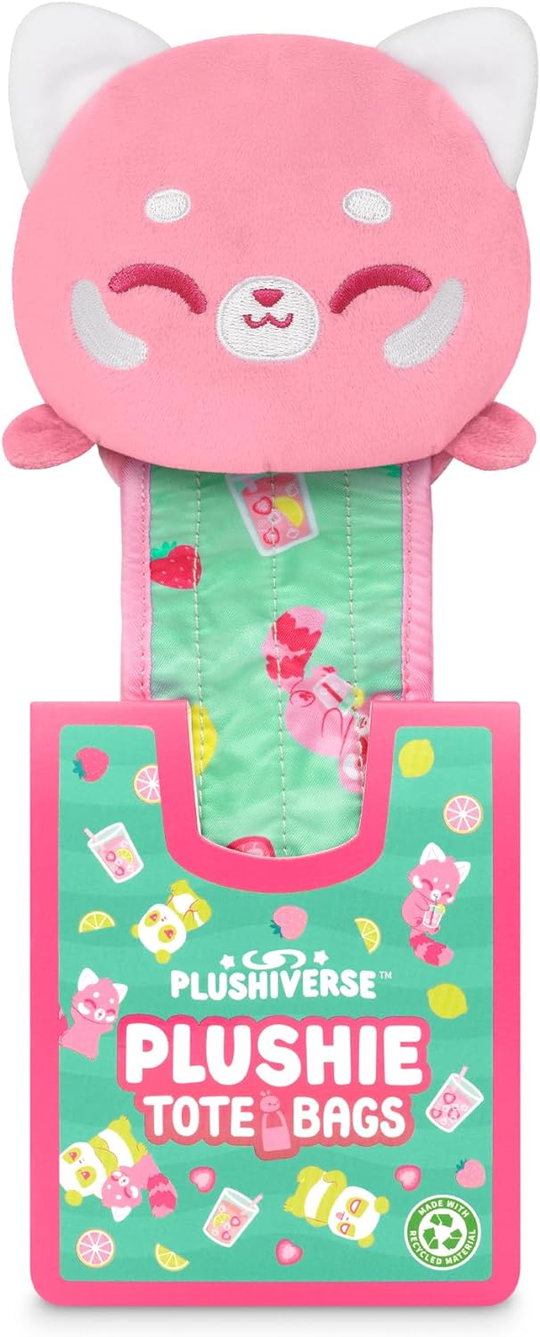 TeeTurtle Plushie Tote Bag: Strawberry Lemonade Red Panda