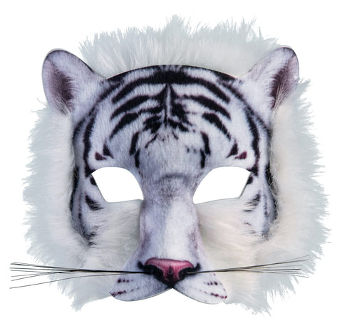 White Tiger Face Mask Costume Accessory