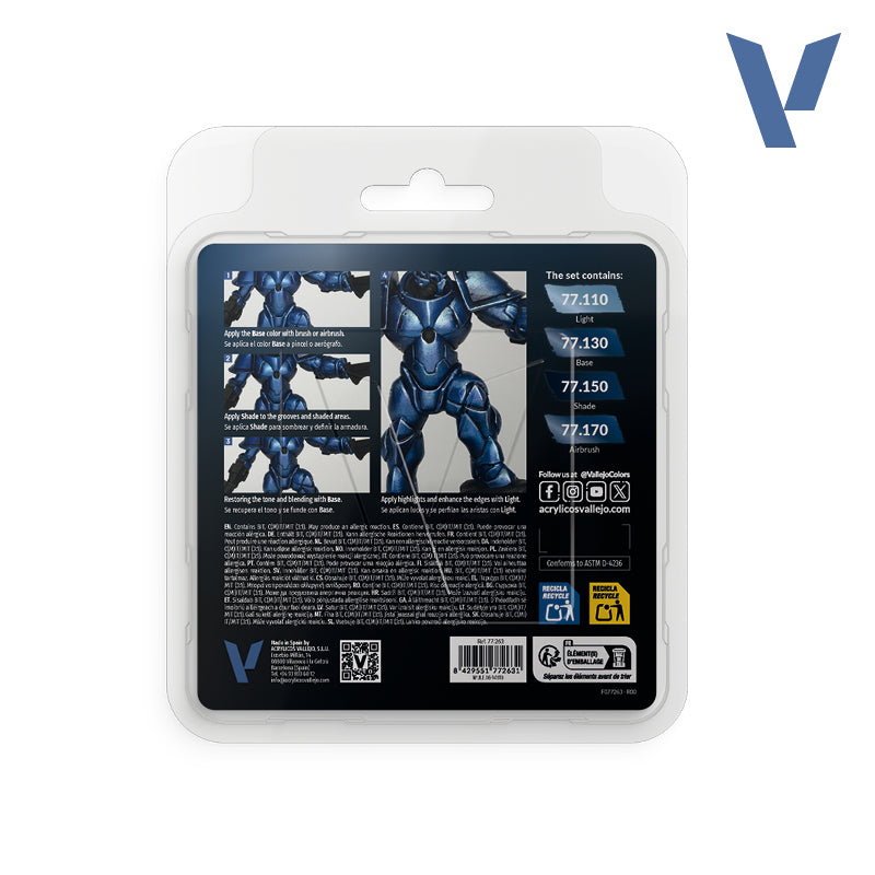 Vallejo True Metallic Metal: Paint Set - Ultramarine Blue (4)