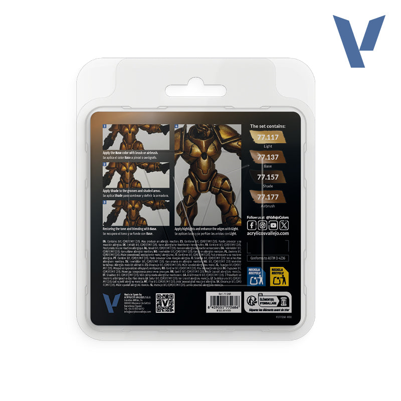 Vallejo True Metallic Metal: Paint Set - Arcane Gold (4)