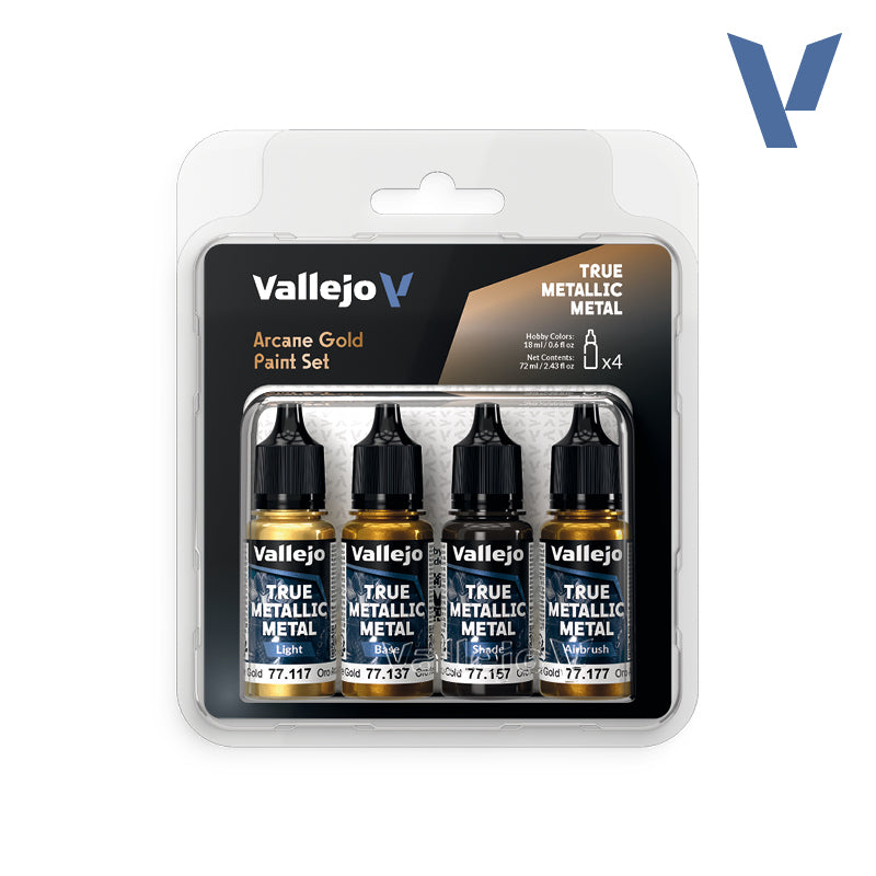 Vallejo True Metallic Metal: Paint Set - Arcane Gold (4)