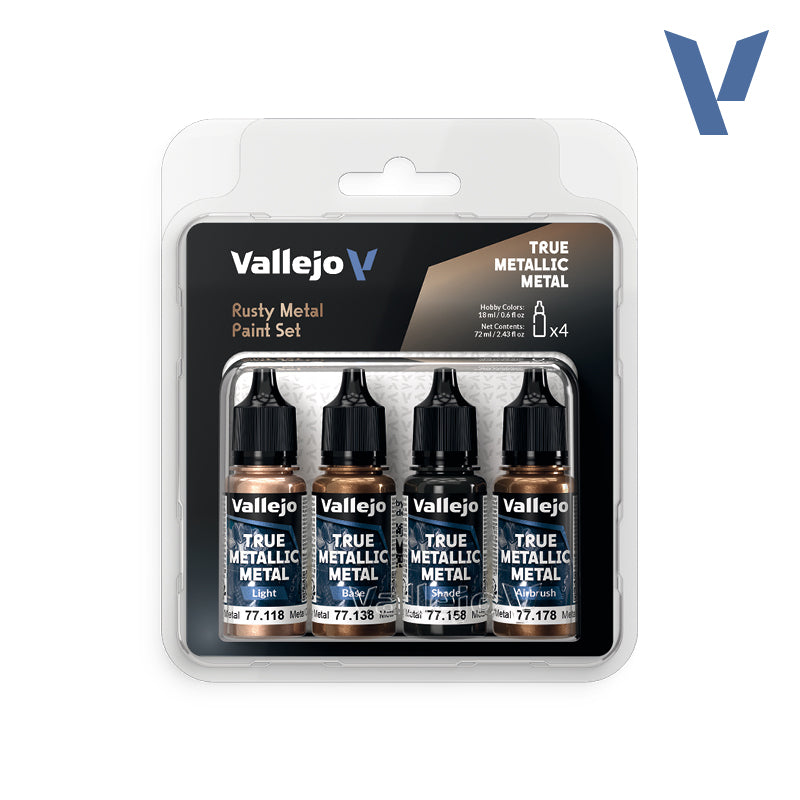 Vallejo True Metallic Metal: Paint Set - Rusty Metal (4)