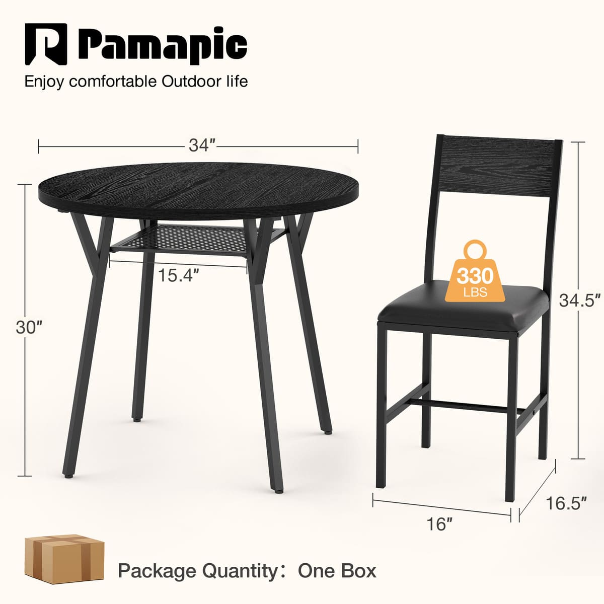 Indoor Round Dining Set, 5-Piece