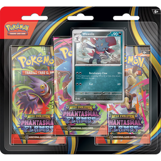 Pokemon: Mega Evolution - Phantasmal Flames 3-Blister Booster Pack - Weavile
