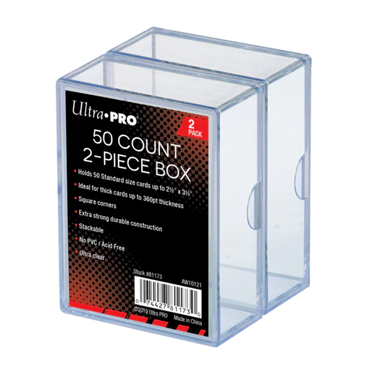2-Piece 50-Count Clear Card Boxes (2ct)