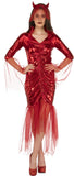 Womens Red Devil Bride Costume Dress