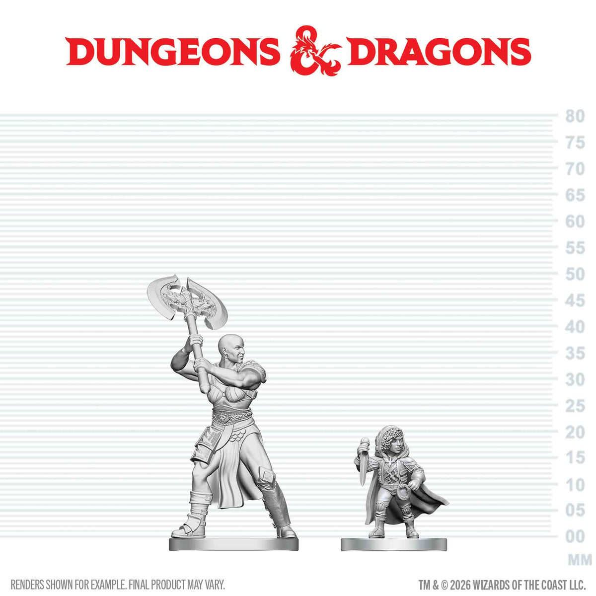 D&D: Nolzur's Marvelous Unpainted Miniatures - Goliath Barbarian & Halfling Rogue