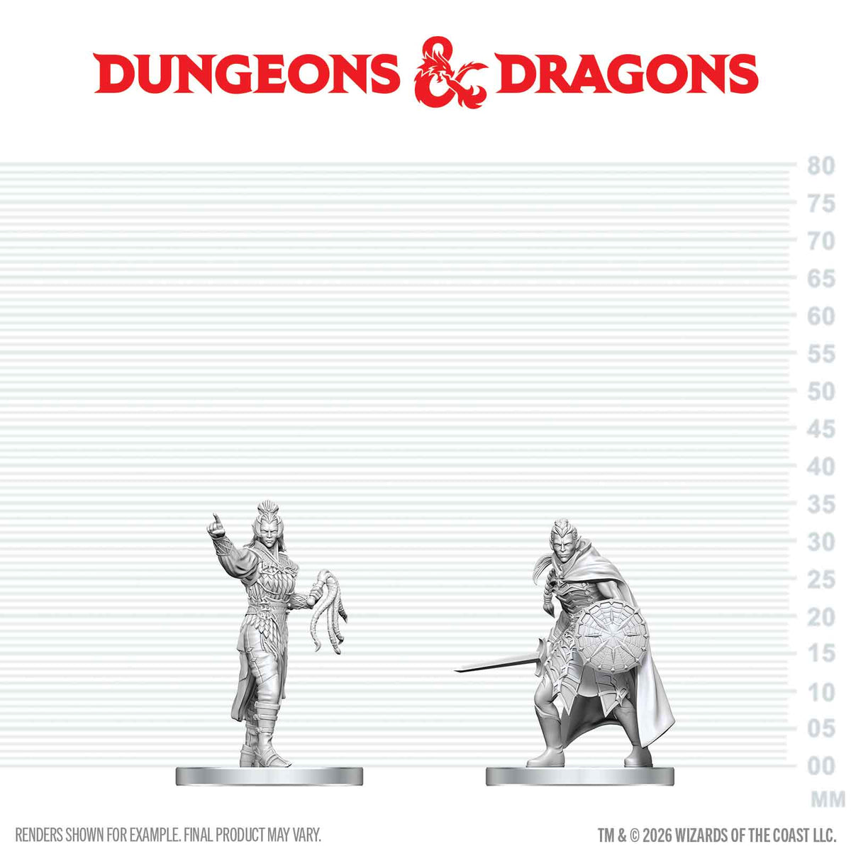 D&D: Nolzur's Marvelous Unpainted Miniatures - Drow Elite Warrior & Drow Priestess of Lolth