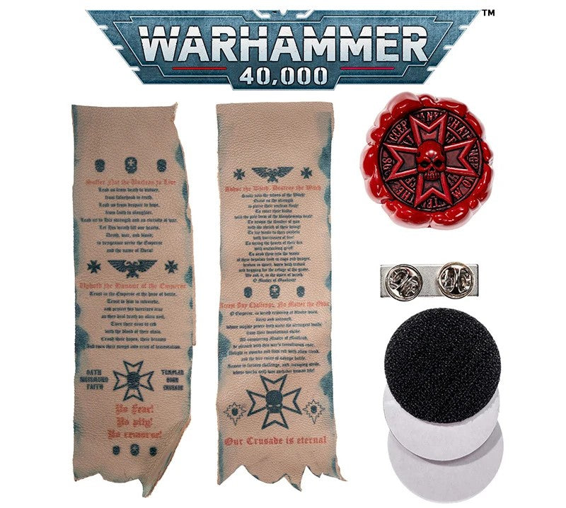 Starforged: Purity Seal - Black Templars Cross Pin+Sticker
