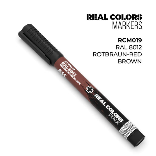 AK Interactive Markers: Real Color Markers - Ral 8012 Rotbraun-Red