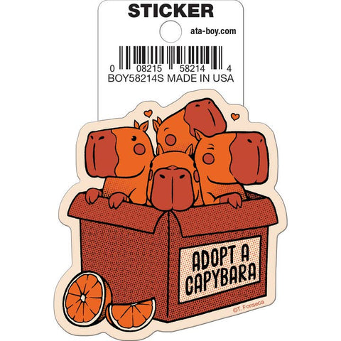 Tobe Fonseca: Adopt A Capybara Die Cut Vinyl Sticker - 3"