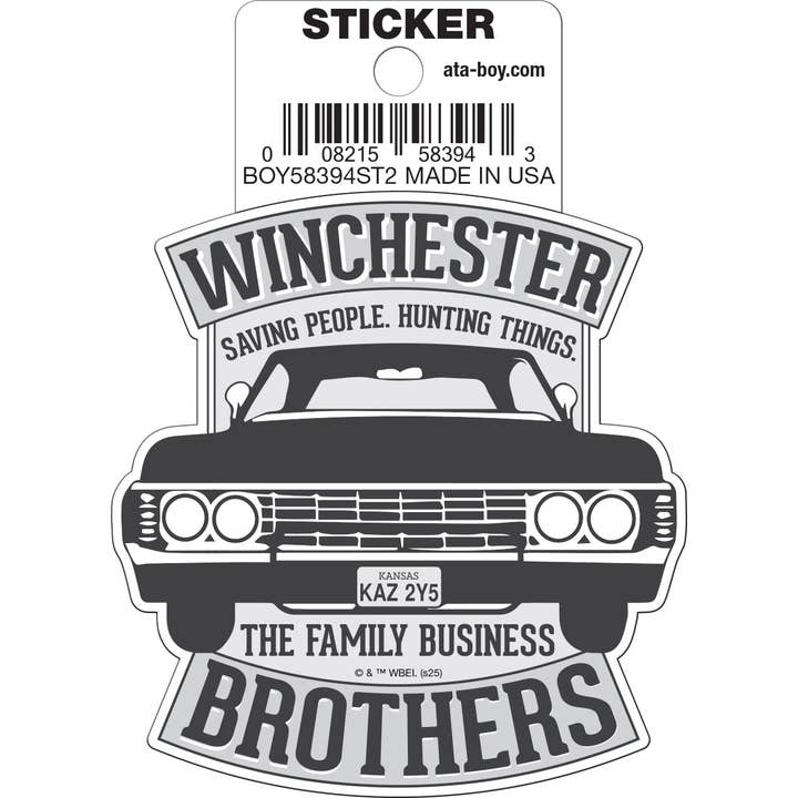 Ata-Boy Stickers: Die Cut Vinyl Sticker - 3" - Supernatural - Winchester Brothers - The Family Business