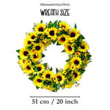 Sunflower Wreath for Front Door or Home, 20 Inches
