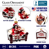 (Pre-Order) Charming Kids on the Couch Glass Christmas Ornament, Sentimental Holiday Tree Decor
