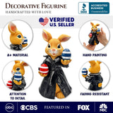 Covert Carrot Collector Funny Bunny Agent Figurine, 7" Dueling Easter Rabbit Garden Statue