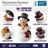 (Pre-Order) Enchanting Snowman and Fawn Home Holiday Decoration, 8" Tall Winter Woodland Deer Figurine