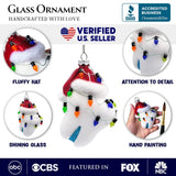 Festive Tooth Glass Christmas Ornament, Dentist Gift and Decor