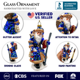 (Pre-Order) Victorian Vagabound Santa Claus Glass Christmas Ornament, Purple Tree Decor