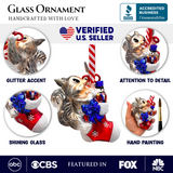 (Pre-Order) Whimsical Cute Squirrel Glass Ornament, Funny Adorable Animal Gift for Kids