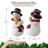 (Pre-Order) Enchanting Snowman and Fawn Home Holiday Decoration, 8" Tall Winter Woodland Deer Figurine