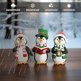 (Pre-Order) Caroling Penguin Trio Set of Christmas Figurines, 6" Winter Holiday Statue Set of Three