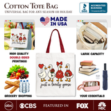 Just a Lovely Goose Valentine Canvas Tote Bag, Coquette Cute Love Printed Gift Bag