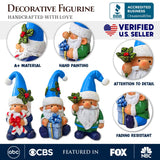 (Pre-Order) Sky Blue Hat Festive Holiday Gnome Set of Three Miniature Christmas Tabletop Figurine Statues