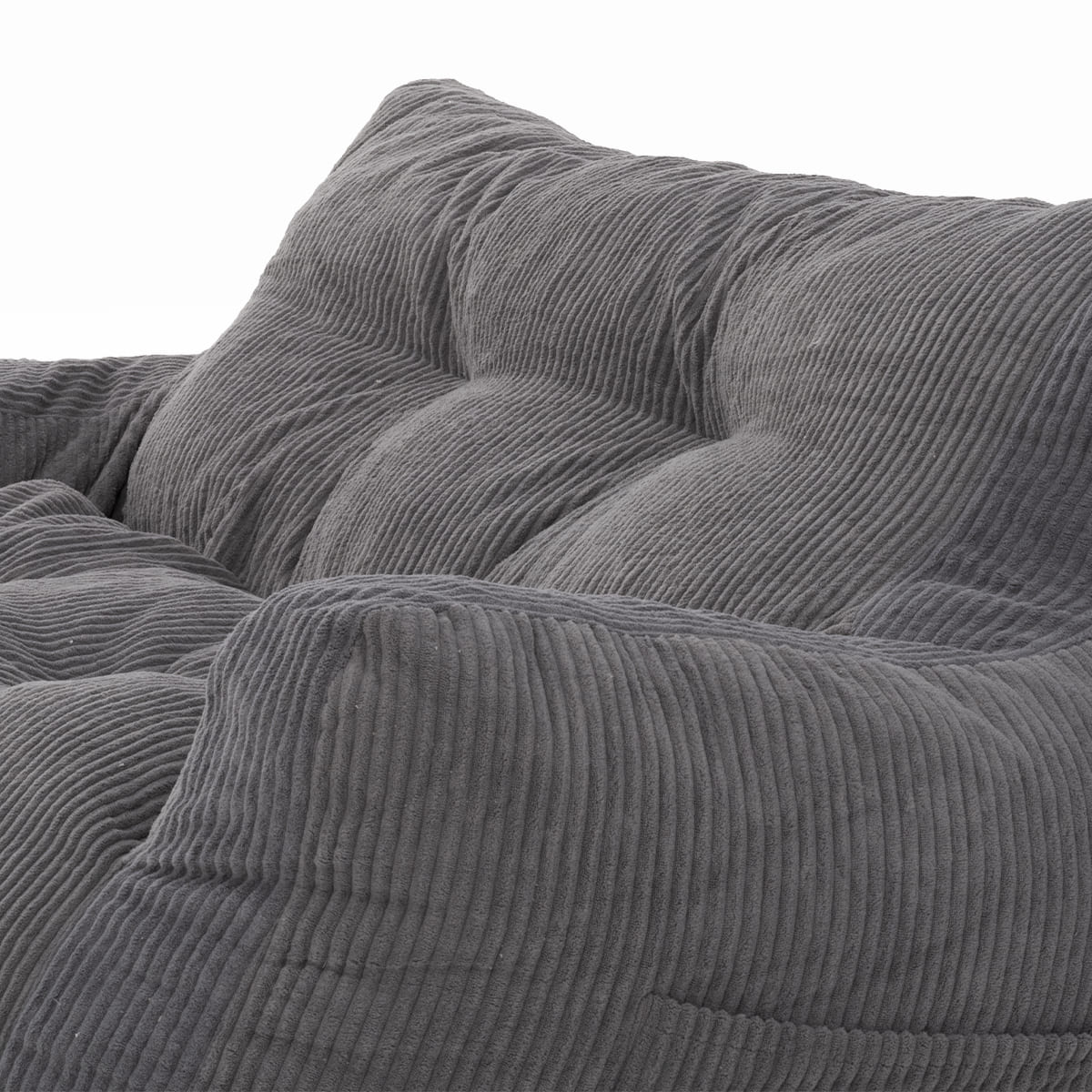 2-Person Bean Bag Sofa Chair, 63" Wide Corduroy with Memory Foam