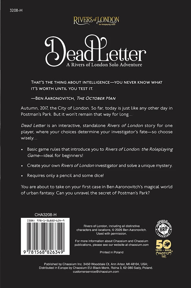 Rivers of London RPG: Dead Letter Solo Adventure