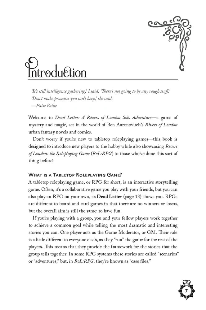 Rivers of London RPG: Dead Letter Solo Adventure