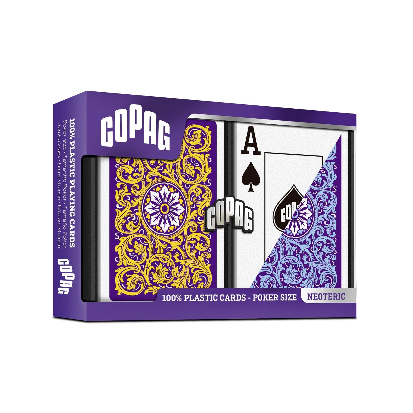 COPAG Playing Cards: Double Deck Set - Neoteric - Blue/Yellow - Poker Size - Jumbo Index (2)