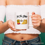 Ya Tu Sabe Café Queso and Galleta Personalized Mug, Funny Latin Coffee Gift with Custom Name For Caffeine Lover
