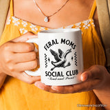 Feral Moms Social Club Personalized Mug , Funny Goose Gift for Mothers with Custom Name
