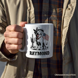 American Cowboy Dog Personalized Mug, Western 4th of July Gift with Custom Name