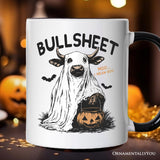 Bullsheet Halloween Bull Personalized Mug, Hilarious Cow Gift with Custom Name