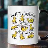 Funny Ducks Not All in a Row Sarcastic Personalized Mug, Mental Health Motivational Gift with Custom Name