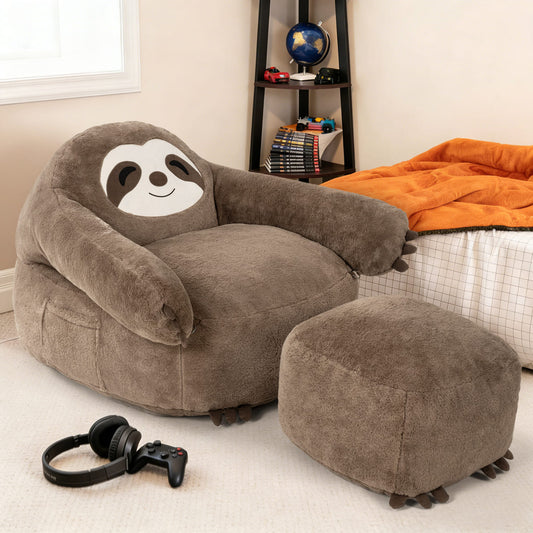 Sloth Bean Bag Chair with Ottoman