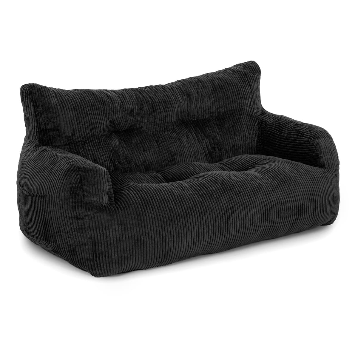 2-Person Bean Bag Sofa Chair, 63" Wide Corduroy with Memory Foam
