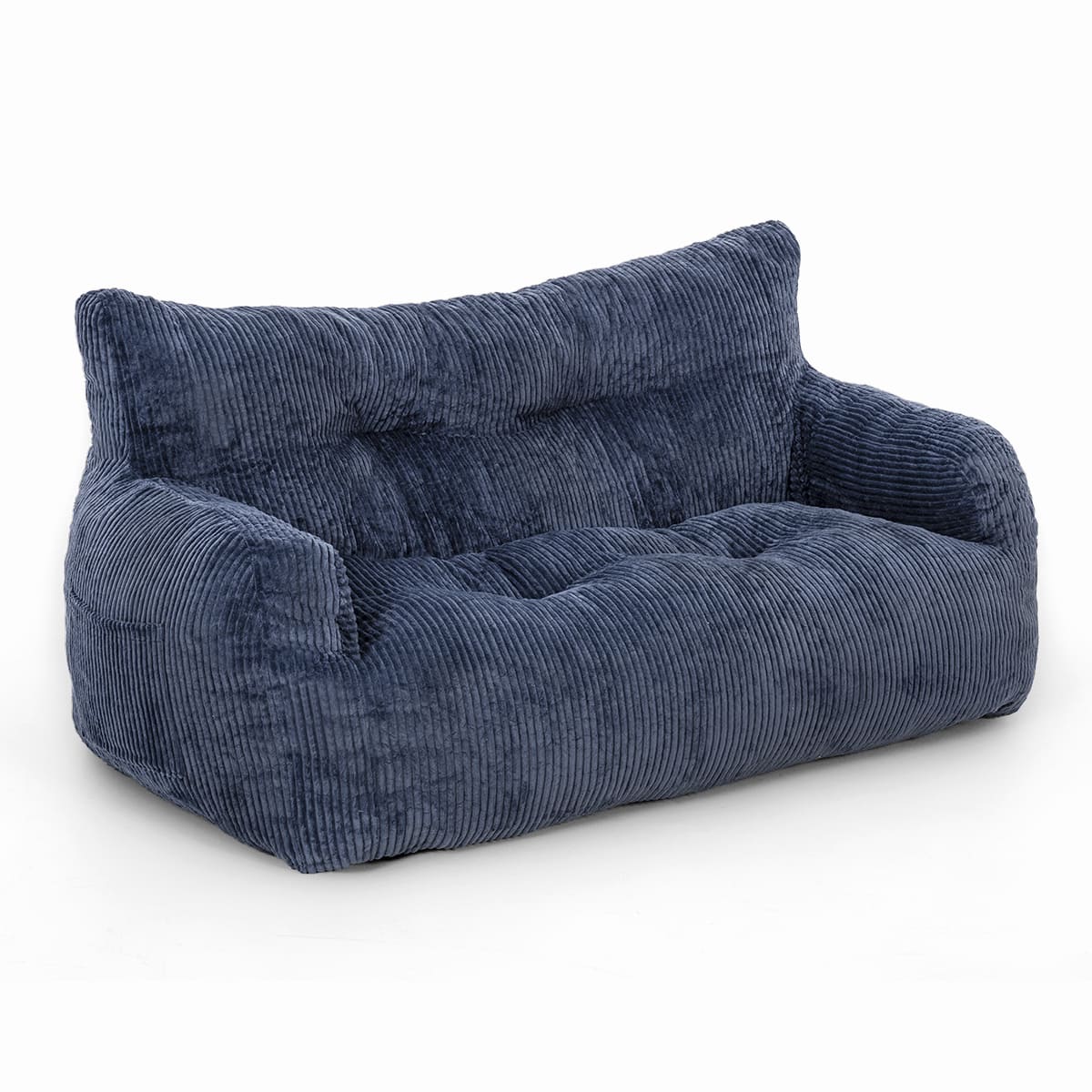 2-Person Bean Bag Sofa Chair, 63" Wide Corduroy with Memory Foam