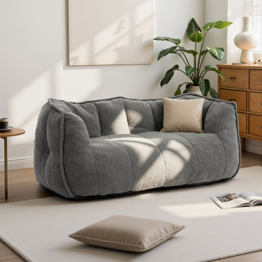 2-Seat Teddy Bean Bag Sofa