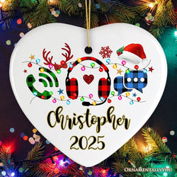 Personalized Customer Service Representative Buffalo Plaid Leopard Merry Christmas Ornament Gift