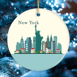 New York City Ornament, Minimalist NYC Christmas Decoration